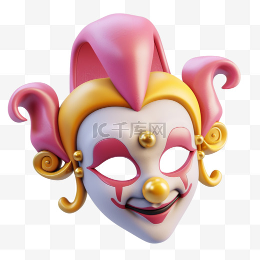 3d愚人节小丑面具免抠图片图片