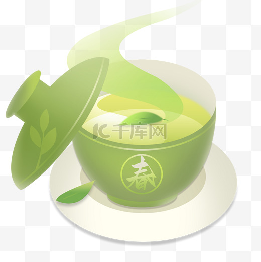 春天春茶茶叶元素图片