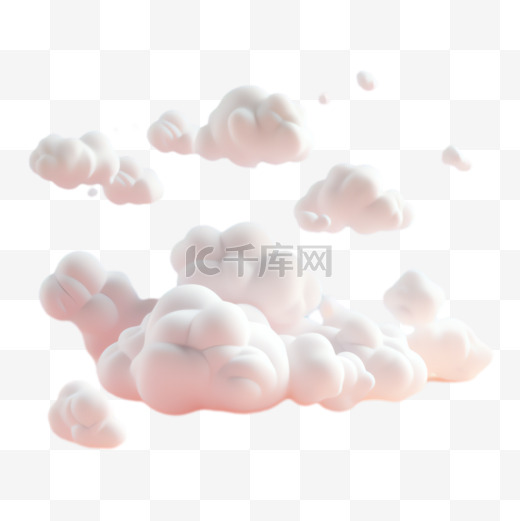 白云天空元素立体免抠图案图片