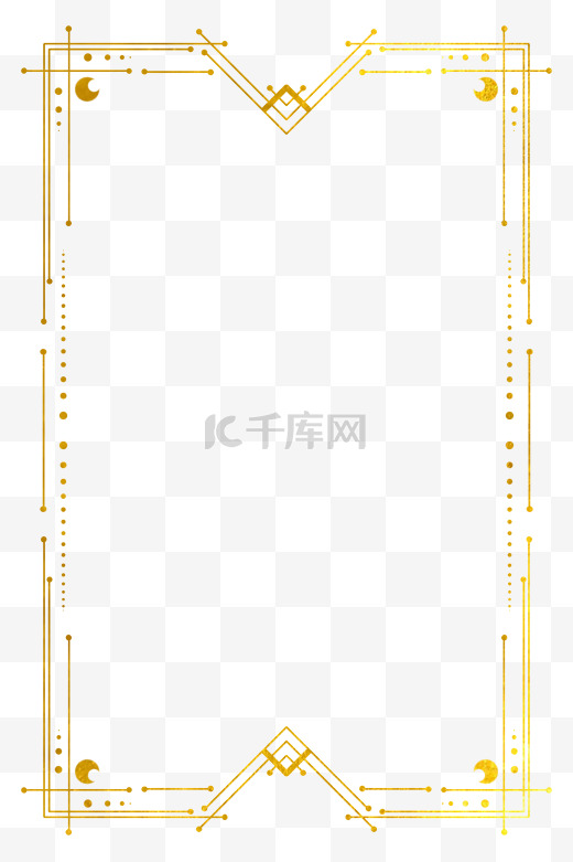 塔罗牌金箔鎏金花纹月亮边框图片图片