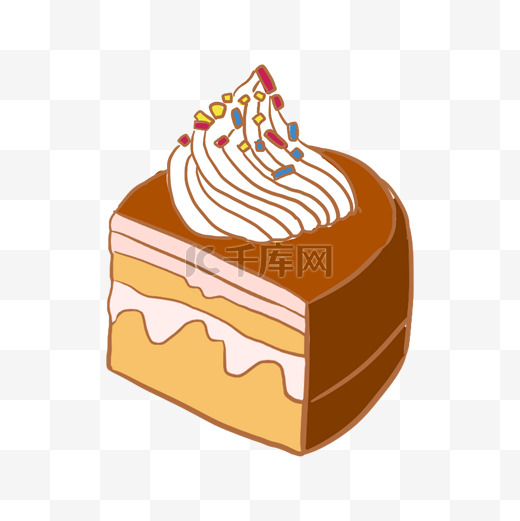 手绘卡通蛋糕甜品免抠元素图片