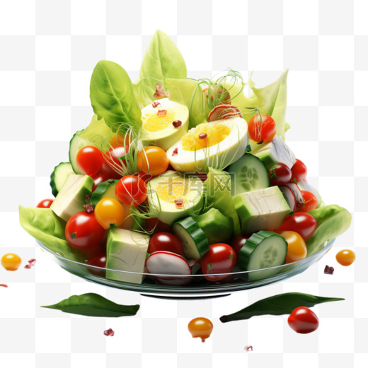 蔬菜沙拉元素立体免抠图案图片