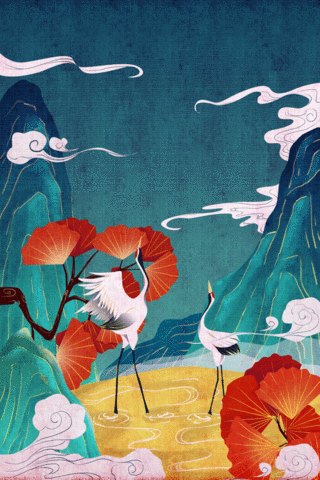 神话中国神话系列手绘插画