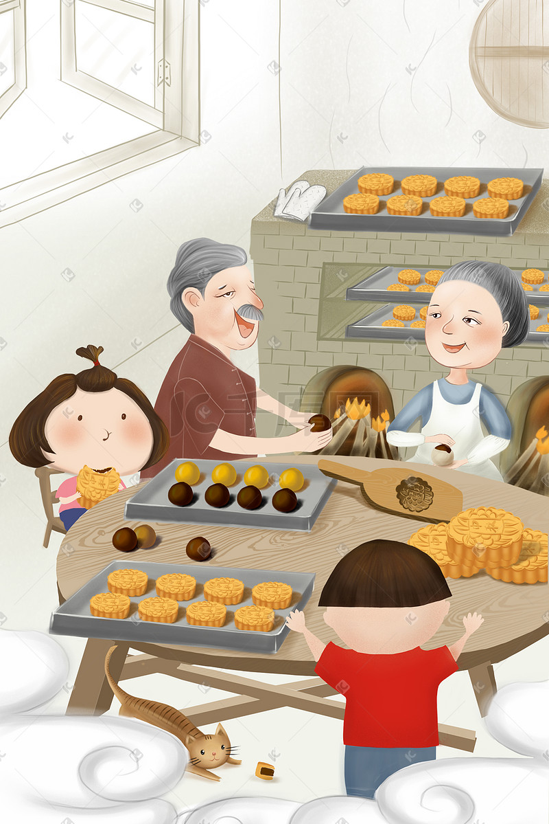 中国传统佳节中秋节月饼节团圆节海报背景中秋图片