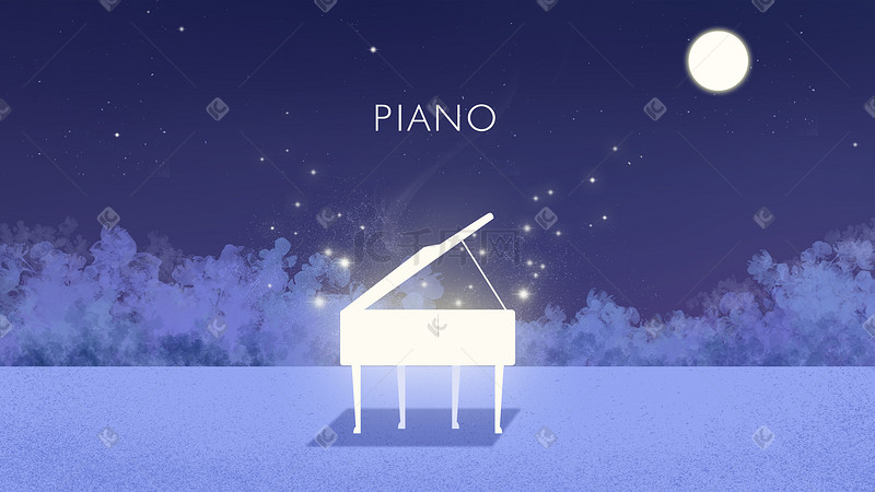静夜里的乐器钢琴图片