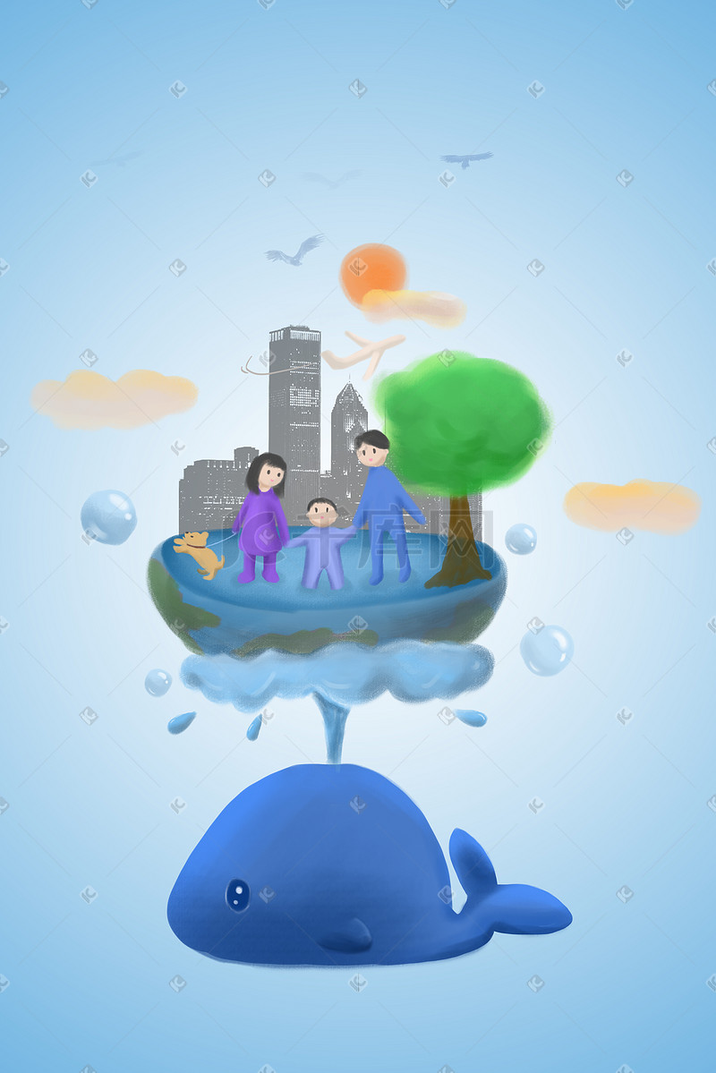 世界水日水是万物之源插画图片
