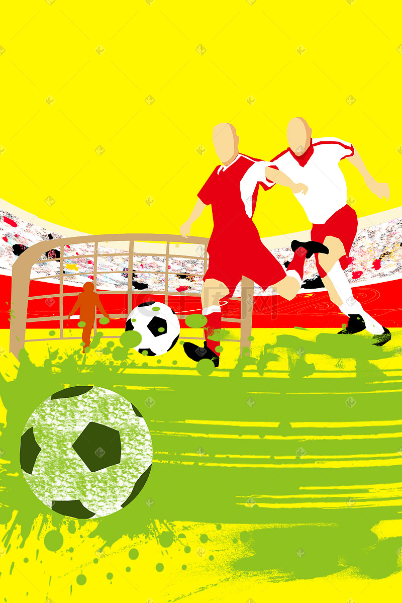 足球竞技海报插画图片