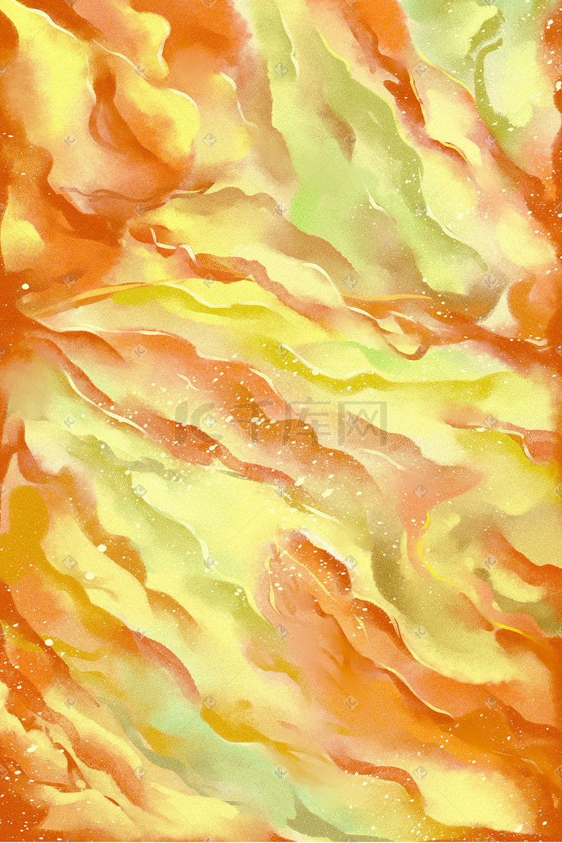 橙色黄色渐变水彩油画抽象质感图片