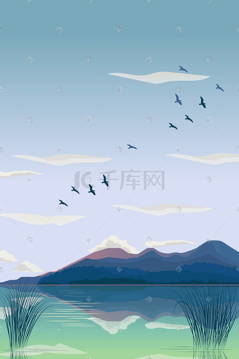 自然江河湖草山日出晨曦早晨图片