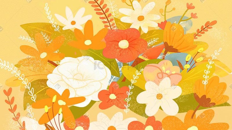 春天花朵五彩斑斓花丛背景海报520图片
