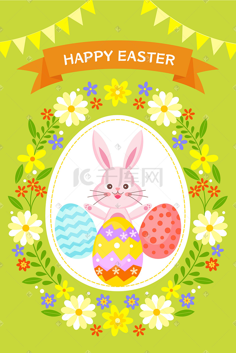 矢量复活节彩蛋兔子图片