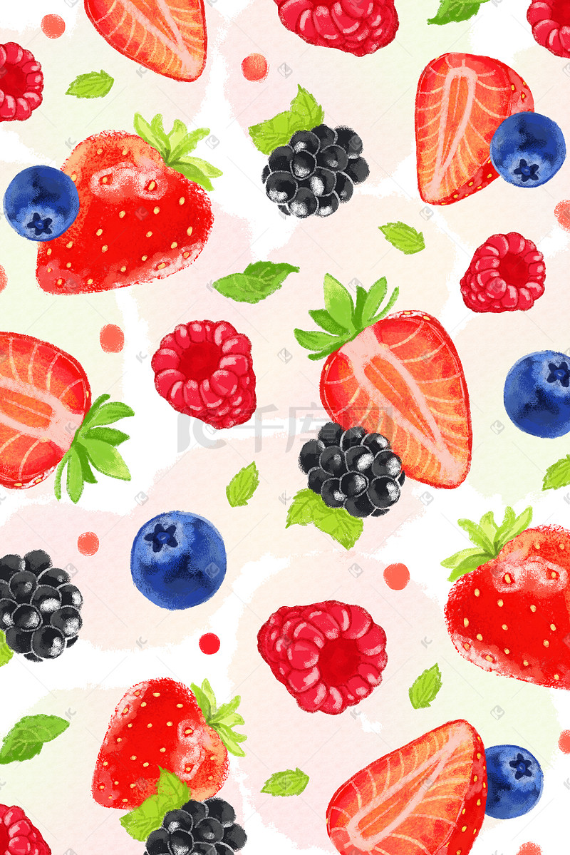 树莓蓝莓草莓桑葚图片