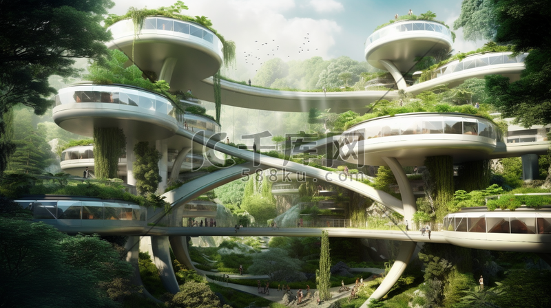 具有未来科技感的自然主题建筑图片