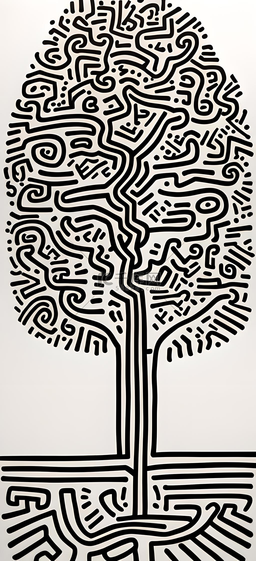 波普艺术树木插画平面设计图片