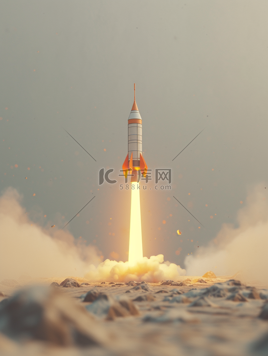 科技宇宙飞船火箭发射的插画12图片