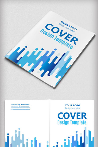 音乐书封面海报模板_蓝色通用企业宣传画册封面设计