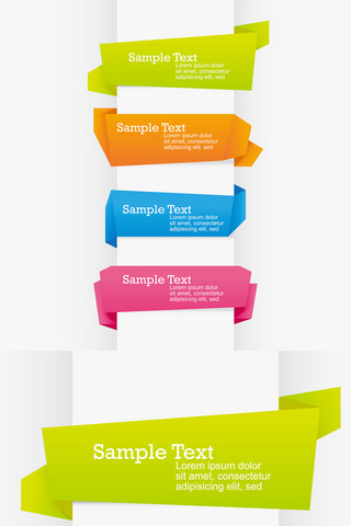 矢量线型海报模板_立体多彩个性折纸标签矢量素材