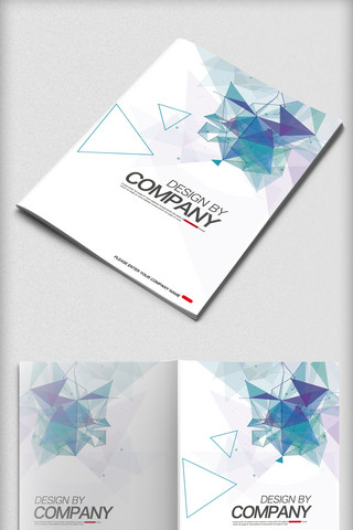商务科技感线条海报模板_科技几何背景企业公司简介画册封面