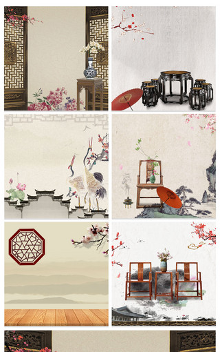 寒露古典海报模板_中国风古典中式家具背景直通车