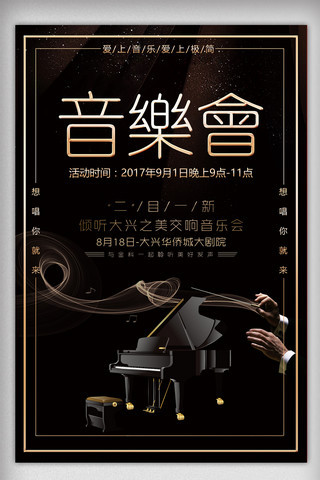 音乐会节目单海报模板_时尚简约大气音乐会海报设计.