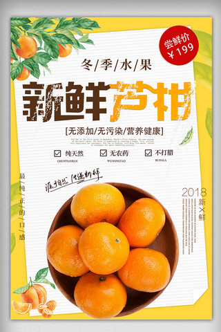 水果甜品海报模板_水果新鲜芦柑海报