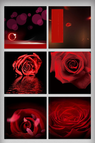 鲜花礼物背景海报模板_红色情人节玫瑰花主图背景
