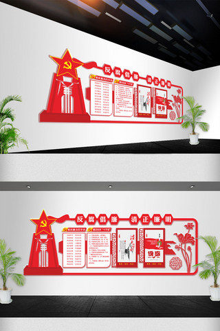 2018年红色廉政文化墙免费模板设计