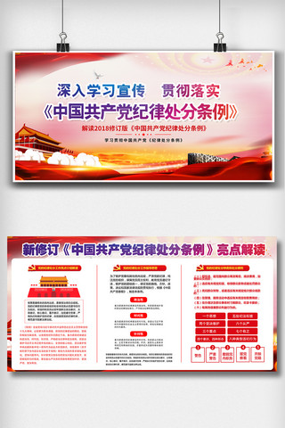 中国共产党纪律处分条例宣传双面展板