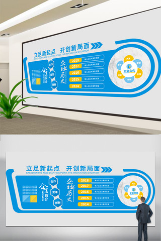 展板设计海报模板_最新企业文化墙模版设计