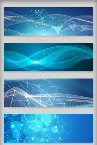 商务海报背景素材海报模板_淘宝蓝色科技线条背景海报素材