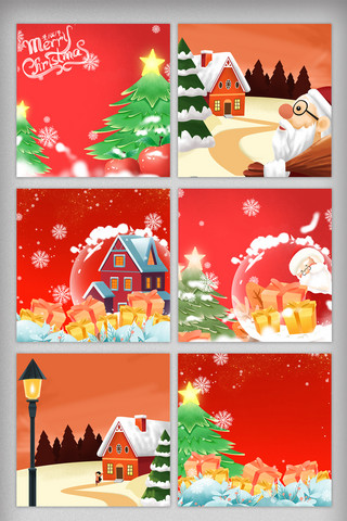圣诞促销主图海报模板_红色双旦圣诞节促销主图背景