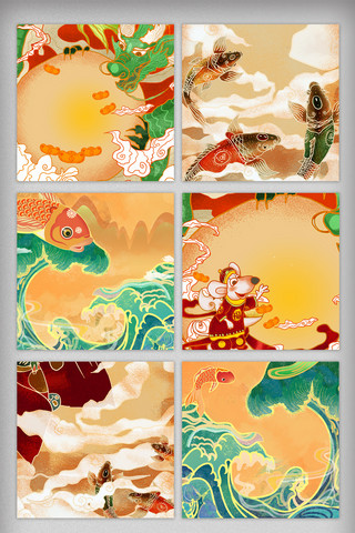 春节不打烊海报模板_国潮中国风年货节新年主图背景