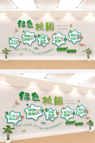 环保绿色健康海报模板_绿色环保校园文化墙