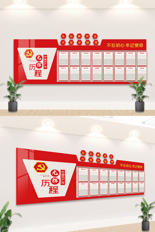 党的光辉历程党海报模板_党的发展历程内容知识文化墙设计模板