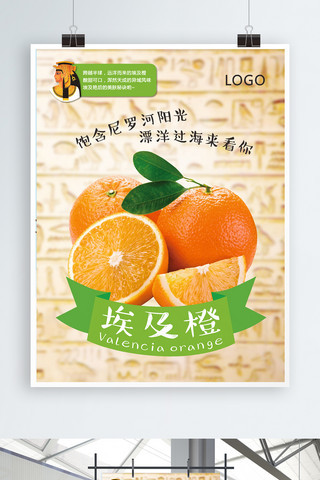 埃及版画海报模板_新鲜埃及橙美食海报