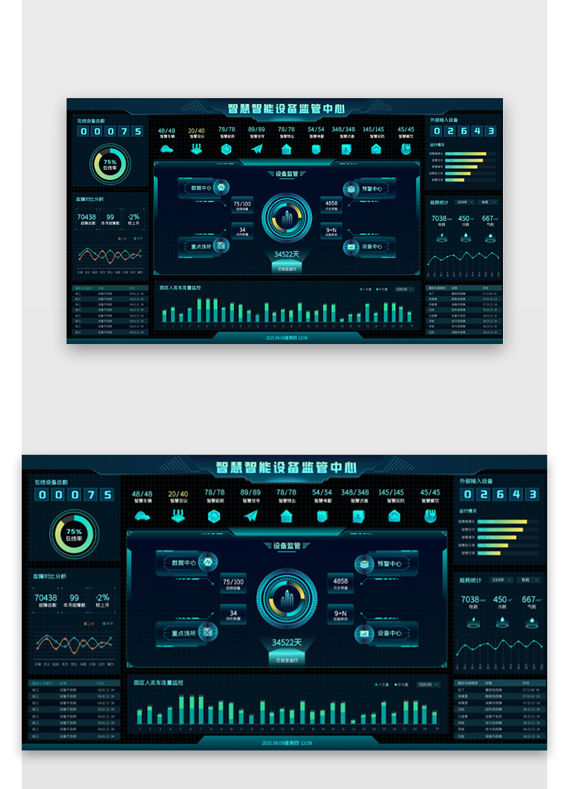 酷炫科技感大数据可视化智慧智能设备后台图片
