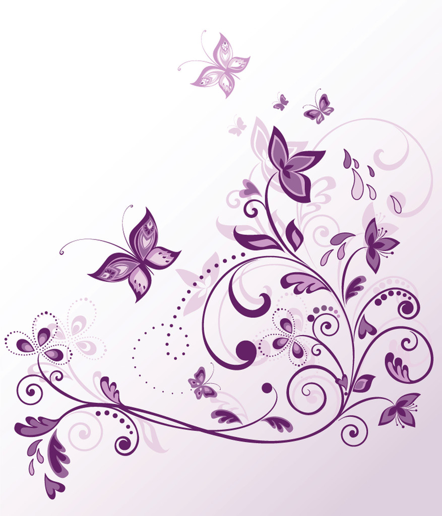 复古花卉紫卡图片