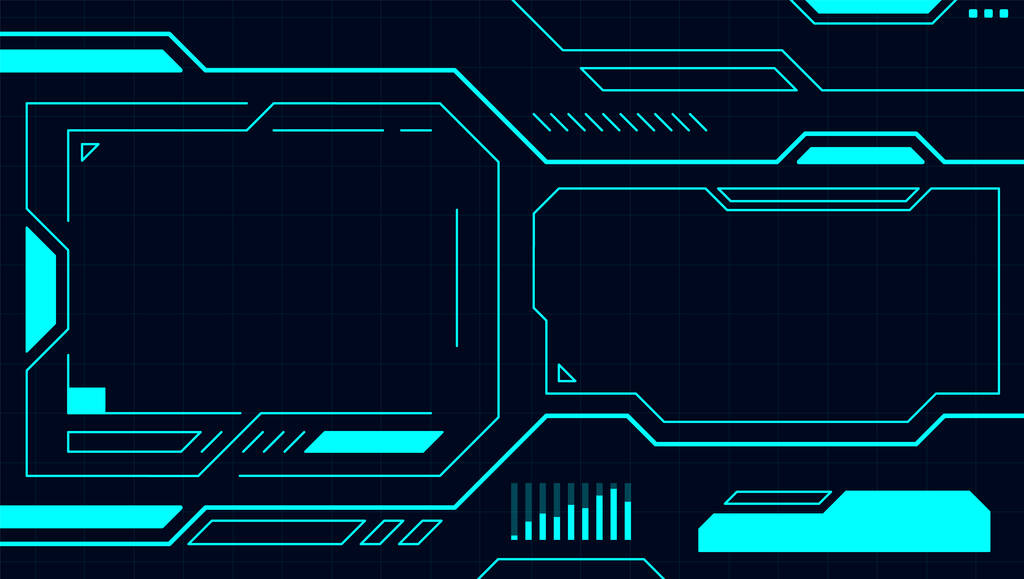 基于黑色背景矢量设计的蓝光控制面板抽象技术接口.图片