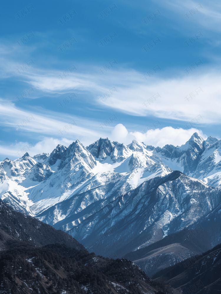 西藏的雪山和天空