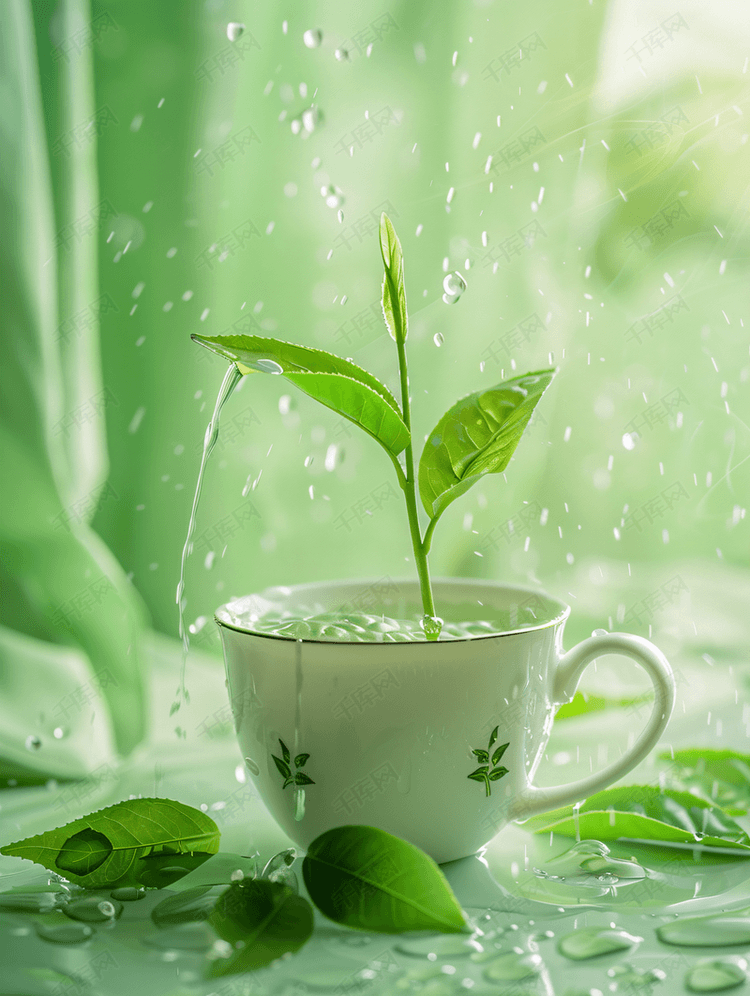 春天的谷雨茶叶嫩芽