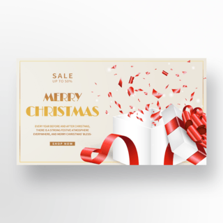 礼盒打开海报模板_经典时尚打开的礼盒圣诞节快乐社交媒体