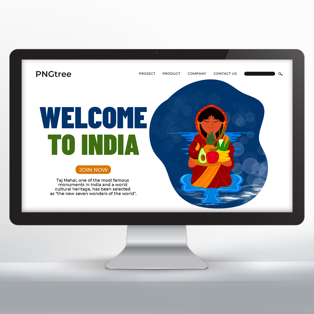 简约风格欢迎来到印度旅游宣传主页图片