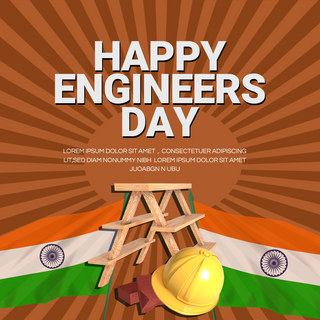 橙色印度风格engineers day宣传sns模板