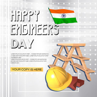 白色印度风格engineers day宣传sns模板