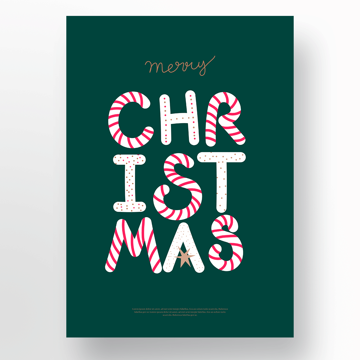 圣诞节字体设计糖果彩棒节日促销海报图片