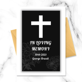 十字架黑色葬礼卡
