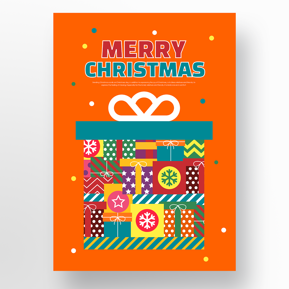 橙色抽象几何圣诞宣传海报图片