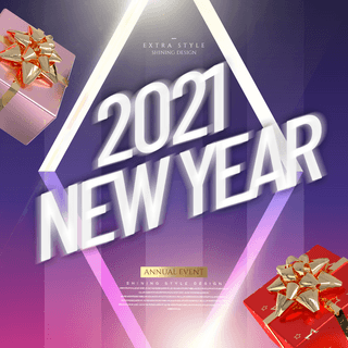 个性光线创意2021新年sns