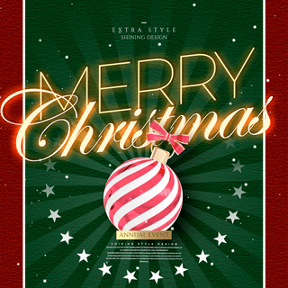 时尚圣诞节快乐海报模板_创意高级时尚圣诞节快乐节日sns