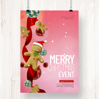 新年圣诞快乐海报模板_个性创意时尚圣诞快乐节日海报